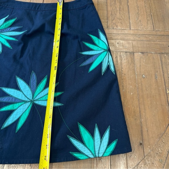 BODEN navy leaf print a-line skirt 6 Modest MIDI Academia Preppy Retro Classic - Picture 11 of 11